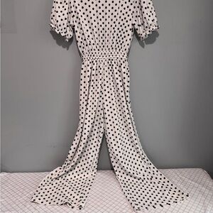 Zara Black and White Polka Dot Jumpsuit